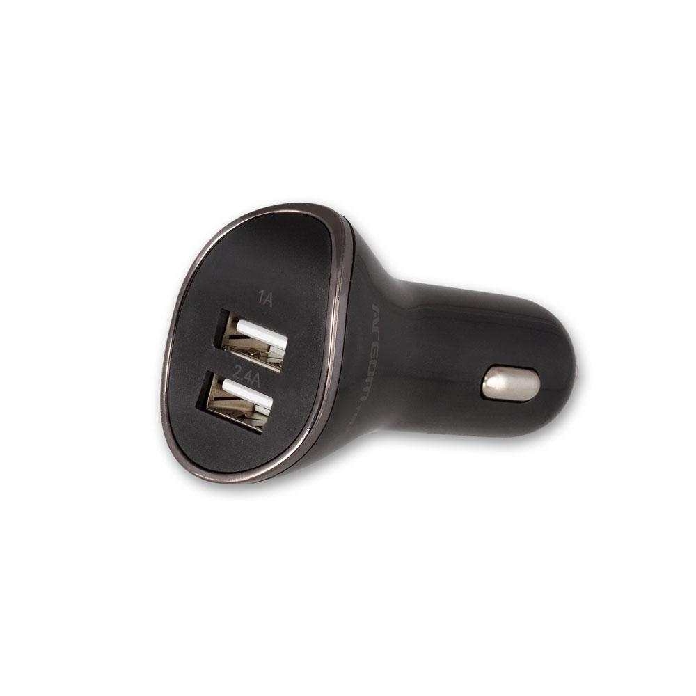 CARGADOR P/AUTO ARGOM ARG-AC-0117BK 2USB 3.4A BLACK