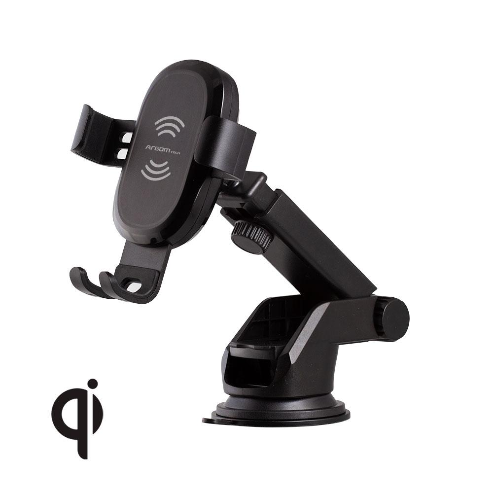 SOPORTE P/CEL. ARGOM ARG-AC-0160BK WIRELESS FAST CHARGER MOUNT VORTEX M1 10W USB 886540006746 A00479