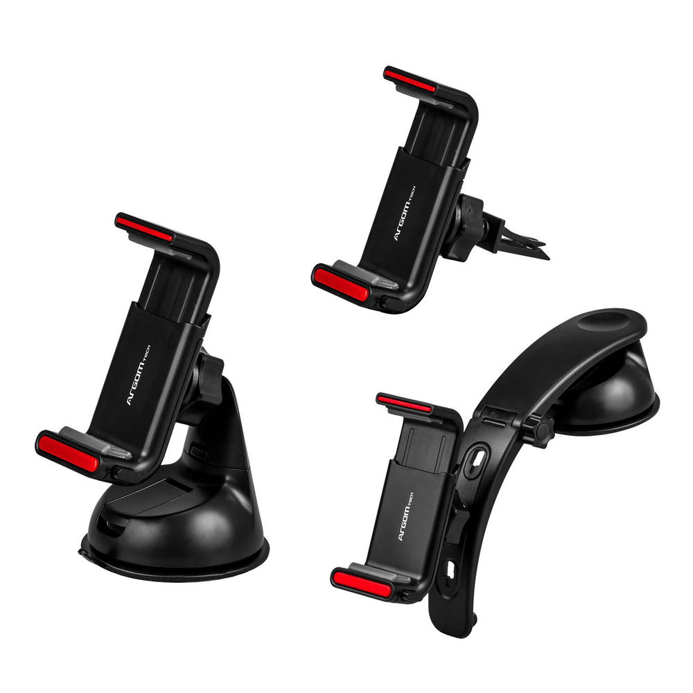 Soporte de celular para vehiculo ARGOM ARG-AC-0333BK 3 en 1 Soporte de celular para vehiculo ARGOM ARG-AC-0333BK 3 en 1