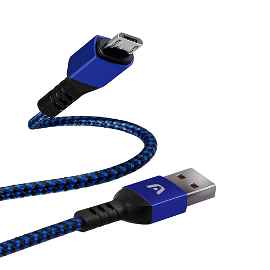 CABLE ARGOM  BLACK DURA MICRO USB A USB2.0 NYLON BRAIDED 1.8M/6FT ARG-CB-0021BK 886540007002