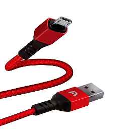CABLE ARGOM  RED DURA MICRO USB A USB2.0 NYLON BRAIDED 1.8M/6FT ARG-CB-0021RD 886540007026