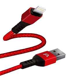 CABLE ARGOM  RED DURA LIGHTNING TO USB2.0 NYLON BRAIDED 1.8M/6FT ARG-CB-0023RD 886540007064