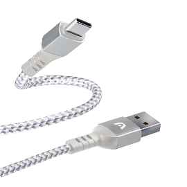 CABLE ARGOM  WHITE DURA TIPO- C A USB 2.0 NYLON BRAIDED 1.8M/6FT ARG-CB-0025WT