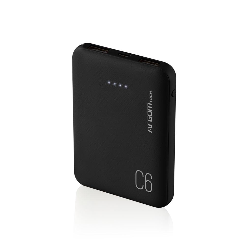 POWER BANK ARGOM ARG-PB-1136BK C6 6000MAH BLACK POWER BANK ARGOM ARG-PB-1136BK C6 6000MAH BLACK
