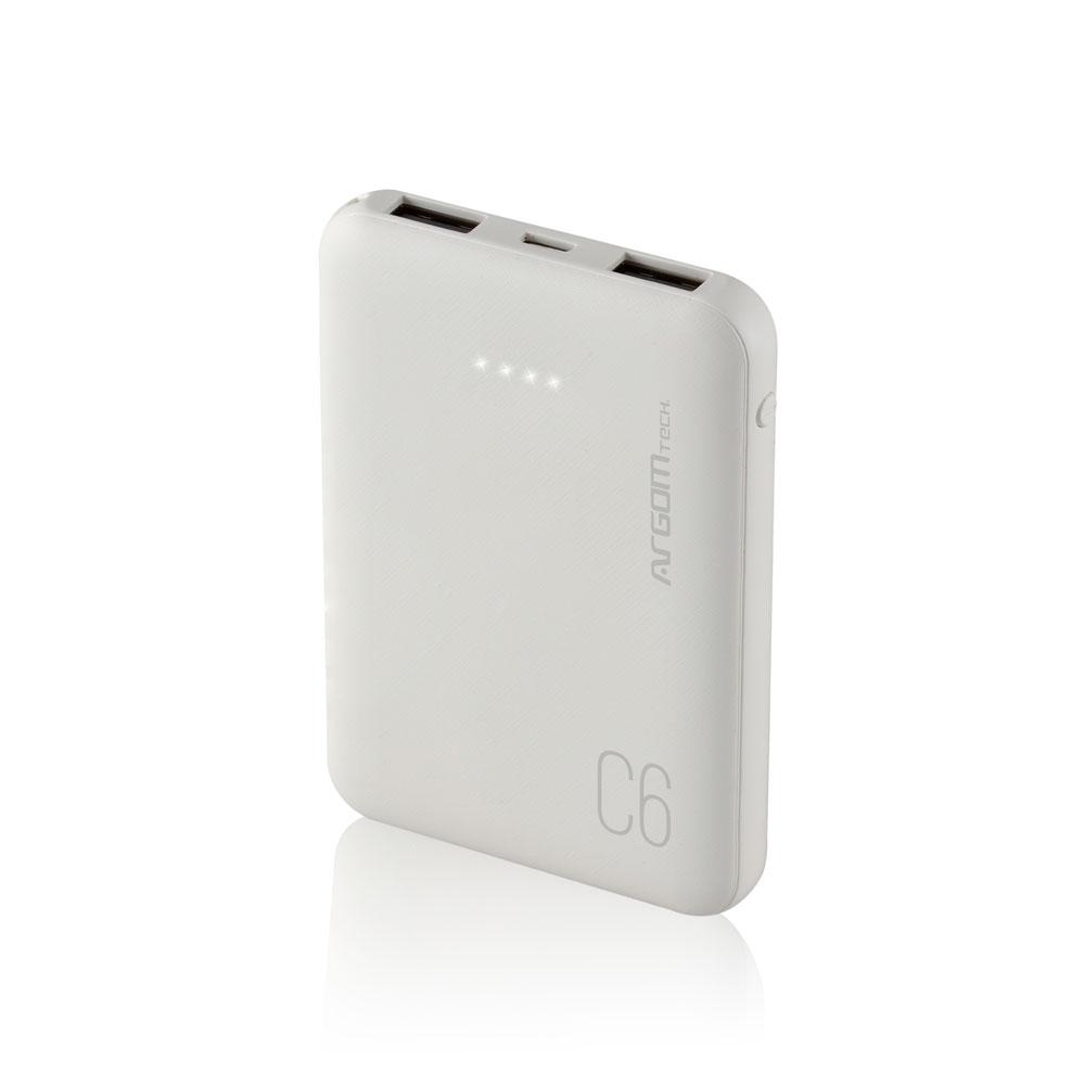POWER BANK ARGOM ARG-PB-1136WT C6 6000MAH WHITE POWER BANK ARGOM ARG-PB-1136WT C6 6000MAH WHITE