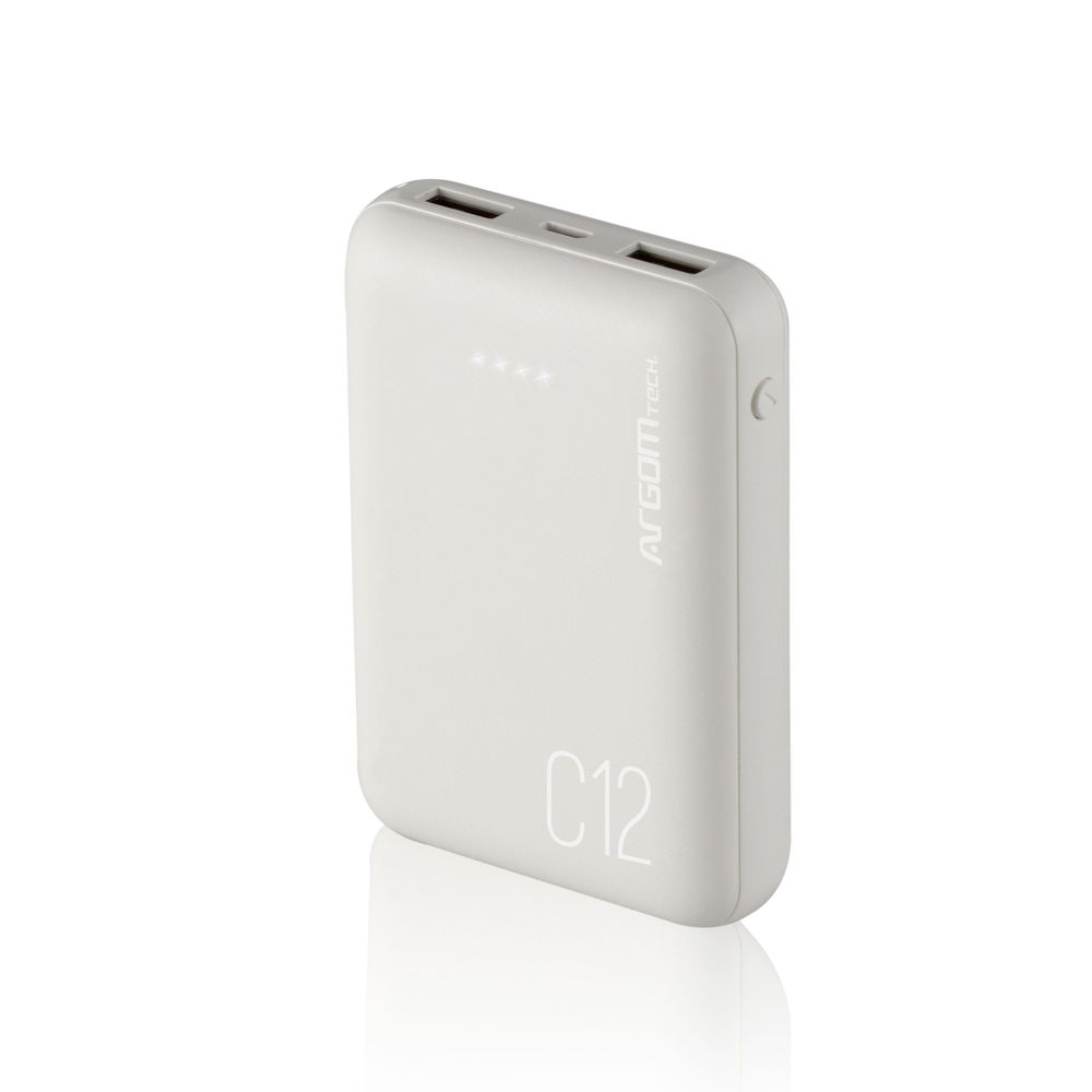 POWER BANK ARGOM ARG-PB-1138WT C12 12000MAH WHITE