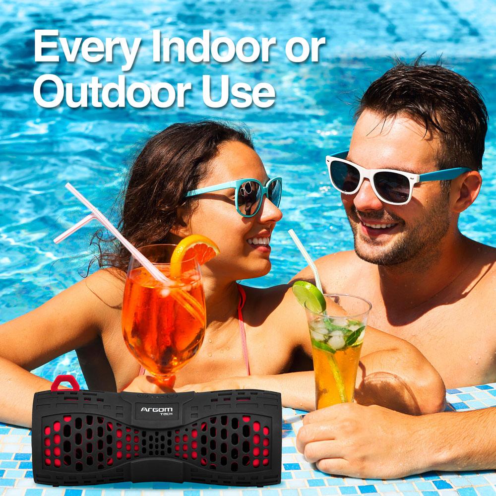 Parlante BT inalambrico ARGOM Vertigo beats resistente al agua negro/rojo ARG-SP-3129BK 
