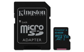 Kingston Canvas Go! - Tarjeta de memoria flash (adaptador microSDXC a SD Incluido) - 64 GB