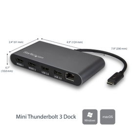 StarTech.com Mini Dock Thunderbolt 3 para Doble Pantalla de 4K con HDMI - Docking Station para Mac y Windows - Descontinuado, con Existencias Limitadas y Reemplazado por TB3DKM2HDL (TB3DKM2HD) StarTech.com Mini Dock Thunderbolt 3 para Doble Pantalla de 4K con HDMI - Docking Station para Mac y Windows - Descontinuado, con Existencias Limitadas y Reemplazado por TB3DKM2HDL (TB3DKM2HD)