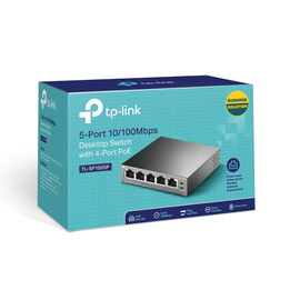 Switch PoE no Administrable de escritorio 5 puertos 10/100 Mbps, 4 puertos PoE, 58 W Switch PoE no Administrable de escritorio 5 puertos 10/100 Mbps, 4 puertos PoE, 58 W