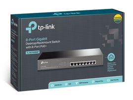 Switch Gigabit PoE+ no administrable de 8 puertos 10/100/1000 Mbps y 8 puertos PoE para escritorio