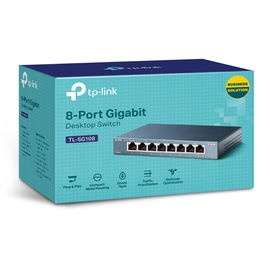 TP-Link TL-SG108 8-port Metal Gigabit Switch - Conmutador - sin gestionar - 8 x 10/100/1000 - sobremesa