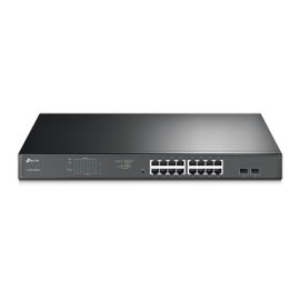 Switch JetStream de 16 puertos 10/100/1000Mbps y PoE af/at, 2 puertos SFP hasta 192W. Switch JetStream de 16 puertos 10/100/1000Mbps y PoE af/at, 2 puertos SFP hasta 192W.
