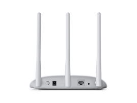 Punto de acceso / Repetidor Wi-Fi, 2.4 GHz, 450 Mbps, 3 antenas externas omnidireccional, 1 Puerto WAN 10/100 Mbps Punto de acceso / Repetidor Wi-Fi, 2.4 GHz, 450 Mbps, 3 antenas externas omnidireccional, 1 Puerto WAN 10/100 Mbps