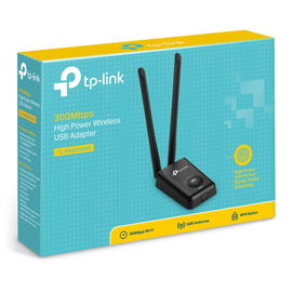 Adaptador de alta potencia USB inalámbrico N 300 Mbps 2.4 GHz con 2 antenas externas de 5 dBi Adaptador de alta potencia USB inalámbrico N 300 Mbps 2.4 GHz con 2 antenas externas de 5 dBi