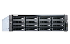 SERVIDOR NAS QNAP TS-1683XU-RP-E2124-16G-US PROCESADOR INTEL XEON E-2124 / MEMORIA RAM 16GB / 16 BAHIAS FRONTALES SATA 3.5 PULGADAS y 2.5 PULGADAS / 4 PUERTOS RJ45 1GbE + 2 PUERTOS FIBRA OPTICA SFP+ / MONTAJE EN RACK 3UR / FUENTE REDUNDANTE / APLICAC
