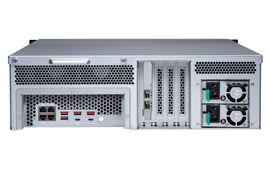 SERVIDOR NAS QNAP TS-1683XU-RP-E2124-16G-US PROCESADOR INTEL XEON E-2124 / MEMORIA RAM 16GB / 16 BAHIAS FRONTALES SATA 3.5 PULGADAS y 2.5 PULGADAS / 4 PUERTOS RJ45 1GbE + 2 PUERTOS FIBRA OPTICA SFP+ / MONTAJE EN RACK 3UR / FUENTE REDUNDANTE / APLICAC