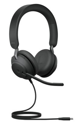 Jabra Evolve2 40, MS Stereo Auriculares Diadema USB Tipo C Negro