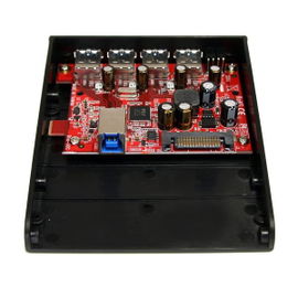 StarTech.com Panel Multipuertos Hub Concentrador USB 3.0 SuperSpeed para Bahía Frontal de 3,5 o 5,25 Pulgadas StarTech.com Panel Multipuertos Hub Concentrador USB 3.0 SuperSpeed para Bahía Frontal de 3,5 o 5,25 Pulgadas
