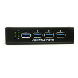 StarTech.com Panel Multipuertos Hub Concentrador USB 3.0 SuperSpeed para Bahía Frontal de 3,5 o 5,25 Pulgadas StarTech.com Panel Multipuertos Hub Concentrador USB 3.0 SuperSpeed para Bahía Frontal de 3,5 o 5,25 Pulgadas