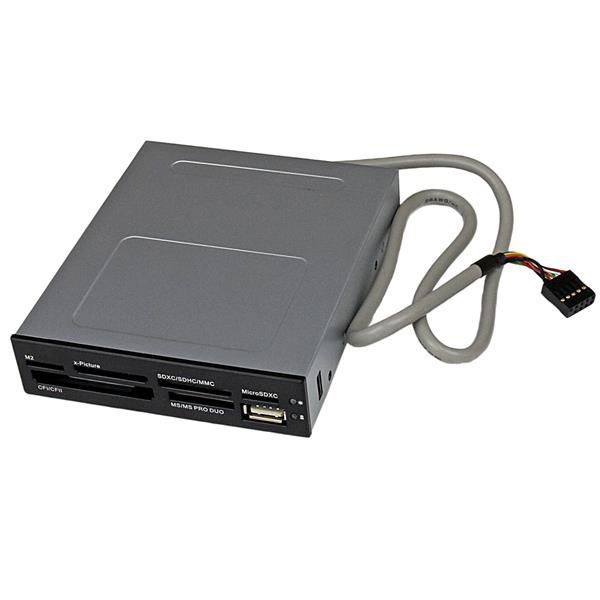 StarTech.com Adaptador Bahía Frontal 3.5in Lector para Tarjetas Memoria Flash SD CF SDHC XD M2 MS 22 en 1 StarTech.com Adaptador Bahía Frontal 3.5in Lector para Tarjetas Memoria Flash SD CF SDHC XD M2 MS 22 en 1