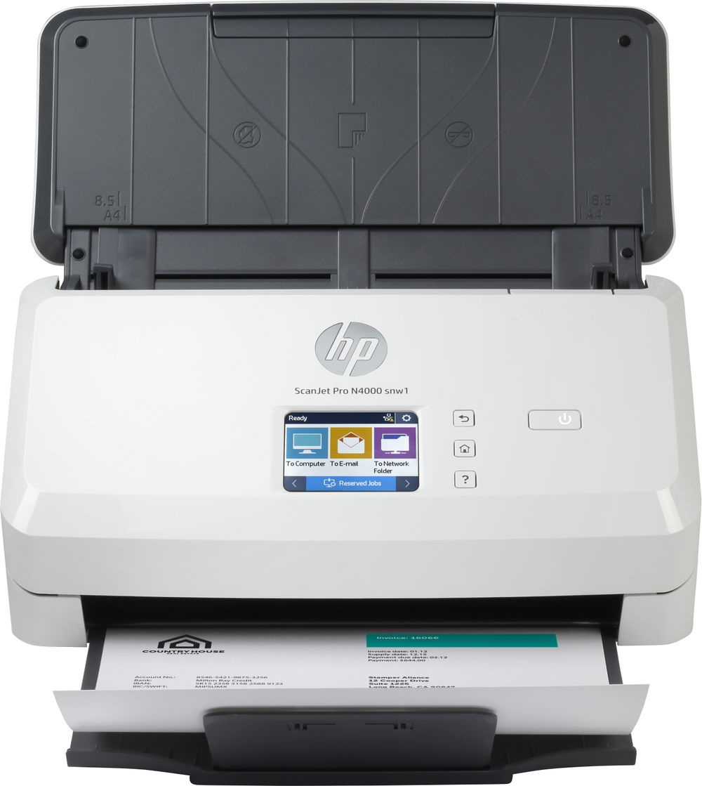 HP Scanjet Pro N4000 snw1 Sheet-feed - Escáner de documentos - CMOS / CIS - a dos caras - 216 x 3100 mm - 600 ppp x 600 ppp - hasta 40 ppm (mono) - Alimentador automático de documentos (ADF) (50 hojas) - hasta 4000 exploraciones por día - USB 3.0, LA HP Scanjet Pro N4000 snw1 Sheet-feed - Escáner de documentos - CMOS / CIS - a dos caras - 216 x 3100 mm - 600 ppp x 600 ppp - hasta 40 ppm (mono) - Alimentador automático de documentos (ADF) (50 hojas) - hasta 4000 exploraciones por día - USB 3.0, LA