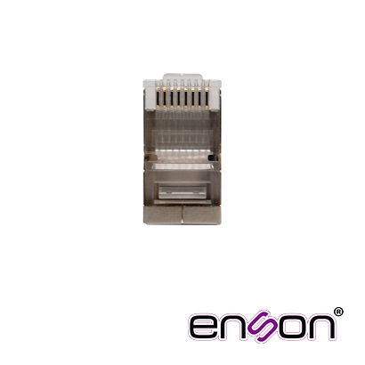 CONECTOR PLUG SRJ45 BLINDADO CAT6 ENSON ENS-SRJ45-CAT6 PARA CABLE UTP BLINDADO PONCHADO TRADICIONAL CONECTOR PLUG SRJ45 BLINDADO CAT6 ENSON ENS-SRJ45-CAT6 PARA CABLE UTP BLINDADO PONCHADO TRADICIONAL