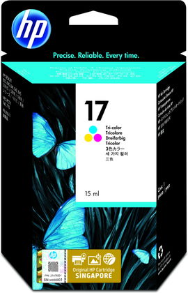HP 17 Tri-color Original Ink Cartridge cartucho de tinta 1 pieza(s) Rendimiento estándar Cian, Magenta, Amarillo HP 17 Tri-color Original Ink Cartridge cartucho de tinta 1 pieza(s) Rendimiento estándar Cian, Magenta, Amarillo