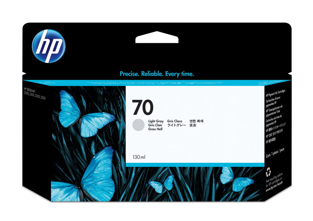 HP Cartucho de tinta DesignJet 70 gris claro de 130 ml HP Cartucho de tinta DesignJet 70 gris claro de 130 ml