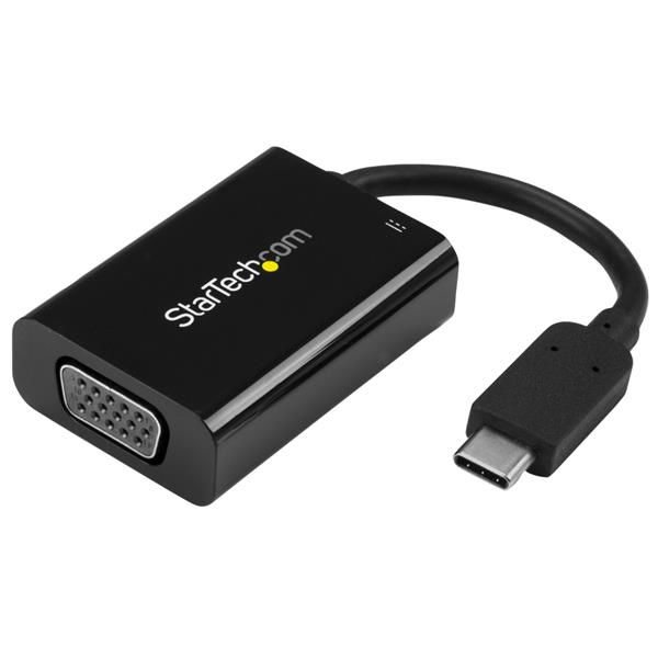 StarTech.com Adaptador USB-C a VGA con Entrega de Alimentación por USB - 60 Watts - Negro StarTech.com Adaptador USB-C a VGA con Entrega de Alimentación por USB - 60 Watts - Negro