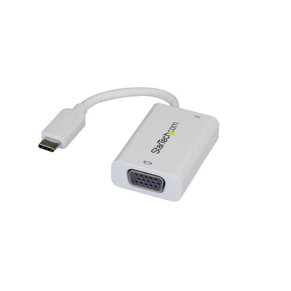StarTech.com Adaptador USB-C a VGA con Entrega de Alimentación por USB - 60 Watts - Blanco StarTech.com Adaptador USB-C a VGA con Entrega de Alimentación por USB - 60 Watts - Blanco