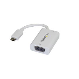 StarTech.com Adaptador USB-C a VGA con Entrega de Alimentación por USB - 60 Watts - Blanco StarTech.com Adaptador USB-C a VGA con Entrega de Alimentación por USB - 60 Watts - Blanco