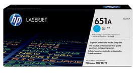 HP 651A Cyan LaserJet Toner Cartridge HP 651A Cyan LaserJet Toner Cartridge