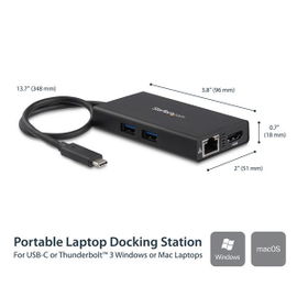 StarTech.com Adaptador Multipuertos USB-C con HDMI de 4K- 2x Puertos USB-A - PD de 60W - Negro StarTech.com Adaptador Multipuertos USB-C con HDMI de 4K- 2x Puertos USB-A - PD de 60W - Negro