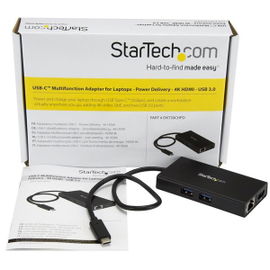 StarTech.com Adaptador Multipuertos USB-C con HDMI de 4K- 2x Puertos USB-A - PD de 60W - Negro StarTech.com Adaptador Multipuertos USB-C con HDMI de 4K- 2x Puertos USB-A - PD de 60W - Negro