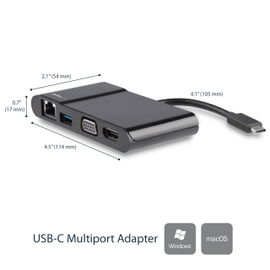 StarTech.com Adaptador Multipuertos USB-C - Dock USB-C Portátil con HDMI 4K o VGA 1080p - GB Ethernet, 5Gbps USB-A 3.0 - Adaptador Conversor AV Digital USB-C - Reemplazado por DKT31CHVL StarTech.com Adaptador Multipuertos USB-C - Dock USB-C Portátil con HDMI 4K o VGA 1080p - GB Ethernet, 5Gbps USB-A 3.0 - Adaptador Conversor AV Digital USB-C - Reemplazado por DKT31CHVL