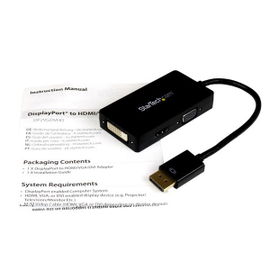 StarTech.com Adaptador Conversor DisplayPort a VGA DVI o HDMI - Convertidor A/V 3 en 1 para viajes