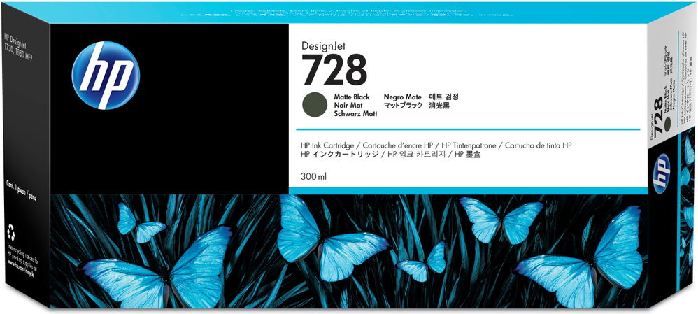 HP 728 - 300 ml - negro mate - original - DesignJet - cartucho de tinta - para DesignJet T730, T830