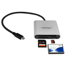 StarTech.com Lector Grabador USB 3.0 de Tarjetas de Memoria SD, Micro SD, CompactFlash - Adaptador USB-C a Tarjetas Flash