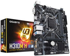 Gigabyte H310M H - 1.0 - placa base - micro ATX - LGA1151 Socket - H310 Chipset - USB 3.1 Gen 1 - Gigabit LAN - Tarjeta gráfica (CPU necesaria) - HD Audio (8-canales) Gigabyte H310M H - 1.0 - placa base - micro ATX - LGA1151 Socket - H310 Chipset - USB 3.1 Gen 1 - Gigabit LAN - Tarjeta gráfica (CPU necesaria) - HD Audio (8-canales)