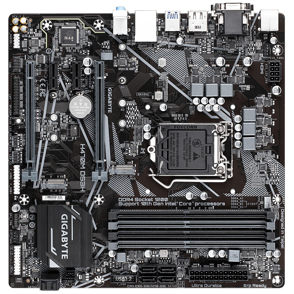 Gigabyte H470M DS3H LGA 1200 micro ATX Gigabyte H470M DS3H LGA 1200 micro ATX