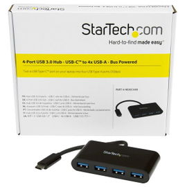 StarTech.com Hub Concentrador USB 3.0 de 4 Puertos Ladrón USB-C a 4x USB A Alimentado por el Bus - Conversor de USB C a USB Convencional - Hub - 4 x SuperSpeed USB 3.0 - sobremesa StarTech.com Hub Concentrador USB 3.0 de 4 Puertos Ladrón USB-C a 4x USB A Alimentado por el Bus - Conversor de USB C a USB Convencional - Hub - 4 x SuperSpeed USB 3.0 - sobremesa