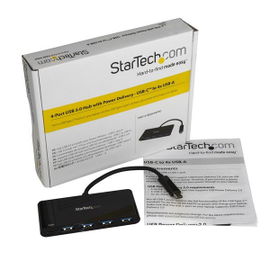 StarTech.com Hub Concentrador USB 3.0 de 4 Puertos con PD Entrega de Potencia - Adaptador USB-C a 4x USB-A - USB Tipo C StarTech.com Hub Concentrador USB 3.0 de 4 Puertos con PD Entrega de Potencia - Adaptador USB-C a 4x USB-A - USB Tipo C