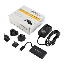 StarTech.com Hub Concentrador USB 3.0 de 4 Puertos Alimentado - Ladrón USB-C a 4x USB A - Incluye Adaptador de Alimentación
