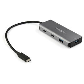 StarTech.com Hub USB-C de 4 Puertos con 2 Puertos USB A y 2 Puertos USB Tipo C - Ladrón USB TipoC 3.1 o 3.2 Gen 2 SuperSpeed de 10Gbps - Alimentado por el Bus USB - Adaptador Concentrador Portátil USB-C a USB - de Aluminio - con Cable de 25cm