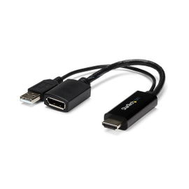 StarTech.com 4K 30Hz HDMI to DisplayPort Video Adapter w/ USB Power - 6 in - HDMI 1.4 (Male) to DP 1.2 (Female) Active Monitor Converter (HD2DP) - Cable adaptador - HDMI, USB (solo alimentación) macho a DisplayPort hembra - 25.5 cm - negro - activo, StarTech.com 4K 30Hz HDMI to DisplayPort Video Adapter w/ USB Power - 6 in - HDMI 1.4 (Male) to DP 1.2 (Female) Active Monitor Converter (HD2DP) - Cable adaptador - HDMI, USB (solo alimentación) macho a DisplayPort hembra - 25.5 cm - negro - activo,