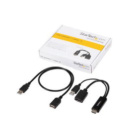 StarTech.com 4K 30Hz HDMI to DisplayPort Video Adapter w/ USB Power - 6 in - HDMI 1.4 (Male) to DP 1.2 (Female) Active Monitor Converter (HD2DP) - Cable adaptador - HDMI, USB (solo alimentación) macho a DisplayPort hembra - 25.5 cm - negro - activo, 