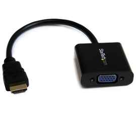 StarTech.com Adaptador Conversor de Vídeo HDMI a VGA HD15 - Cable Convertidor - 1920x1200 - 1080p - High Speed - adaptador de vídeo - HDMI macho a HD-15 (VGA) hembra - 24.5 cm - negro - compatibilidad con 1080p, activo - para P/N: DK30C2DPEPUE, DK30C