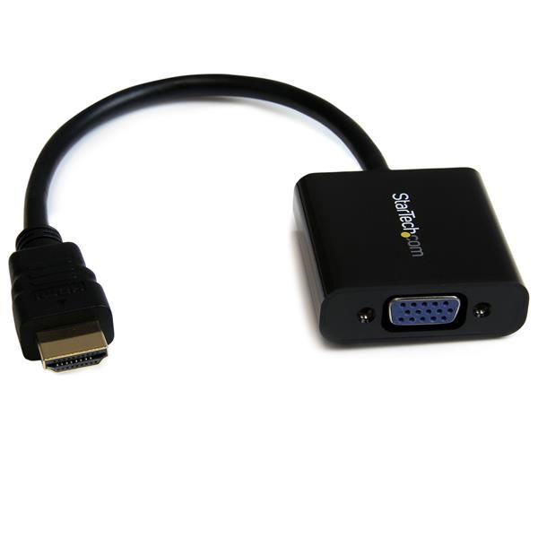 StarTech.com Adaptador Conversor de Vídeo HDMI a VGA HD15 - Cable Convertidor - 1920x1200 - 1080p - High Speed - adaptador de vídeo - HDMI macho a HD-15 (VGA) hembra - 24.5 cm - negro - compatibilidad con 1080p, activo - para P/N: DK30C2DPEPUE, DK30C StarTech.com Adaptador Conversor de Vídeo HDMI a VGA HD15 - Cable Convertidor - 1920x1200 - 1080p - High Speed - adaptador de vídeo - HDMI macho a HD-15 (VGA) hembra - 24.5 cm - negro - compatibilidad con 1080p, activo - para P/N: DK30C2DPEPUE, DK30C