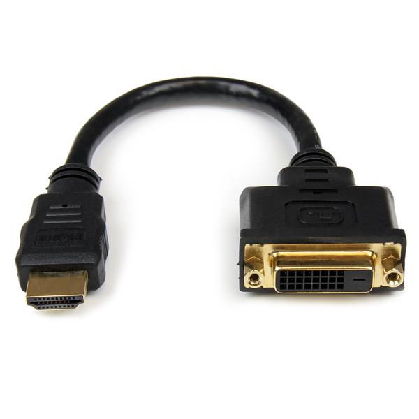 StarTech.com Adaptador de 20cm HDMI a DVI - DVI-D Hembra - HDMI Macho - Cable Conversor de Vídeo - Negro StarTech.com Adaptador de 20cm HDMI a DVI - DVI-D Hembra - HDMI Macho - Cable Conversor de Vídeo - Negro